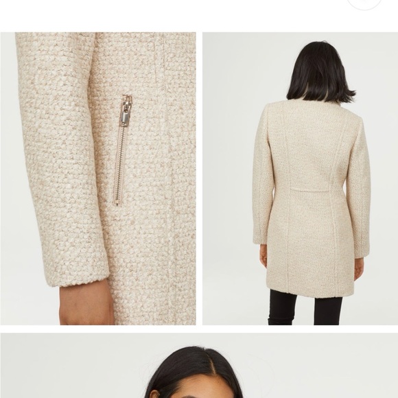 Women's Beige Textured Jacket - Picture 4 of 5